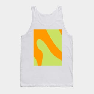 Boho abstract green and orange pastel swirl pattern Tank Top